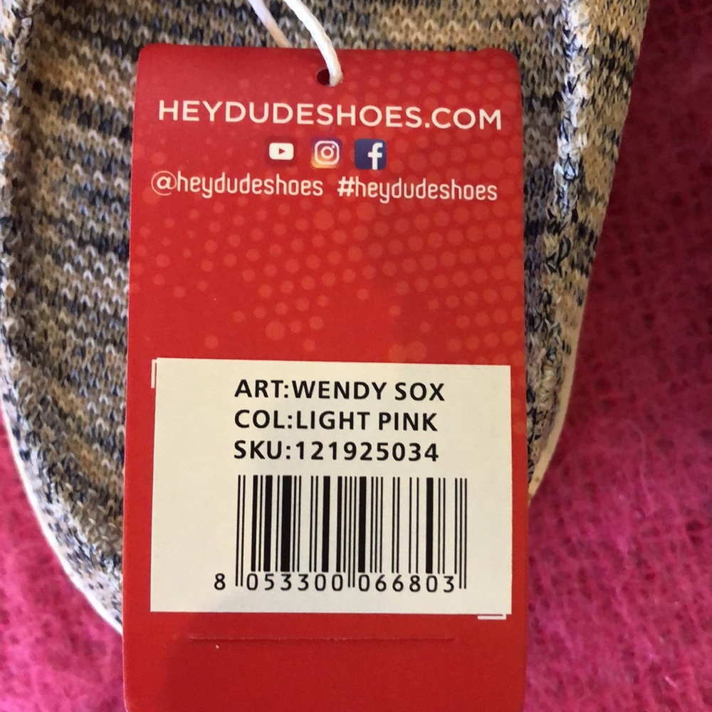 🆕 Hey Dude Sox Collection Wendy blue & pink cushioned pull adjustable flats - Picture 11 of 14